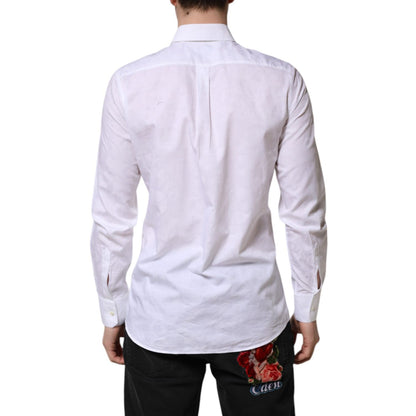 Dolce & Gabbana White MARTINI Cotton Long Sleeve Formal Shirt