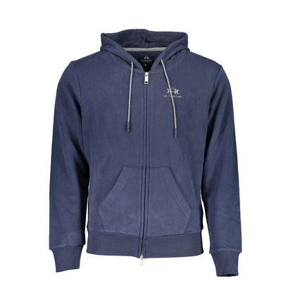 La Martina Blue Cotton Men's Hooded Sweater