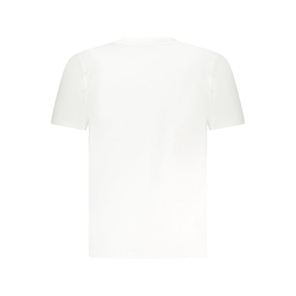 Alt Tag: Back view of Cavalli Class White Cotton T-Shirt with short sleeves, crew neck, and logo print