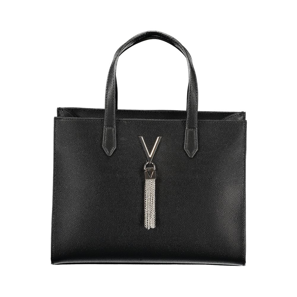 Mario Valentino Black Polyethylene Women Handbag with elegant design and logo accent.