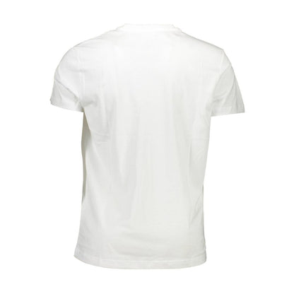 Back view of Diesel White Cotton Men T-Shirt showcasing soft cotton fabric.