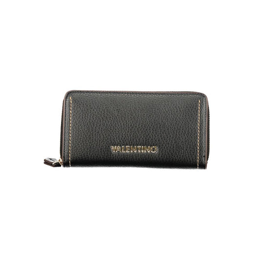 Mario Valentino Black Polyethylene Women Wallet with zip closure and contrasting details