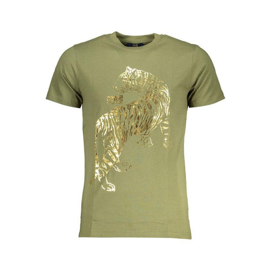 Cavalli Class Green Cotton T-Shirt CA-28480-M