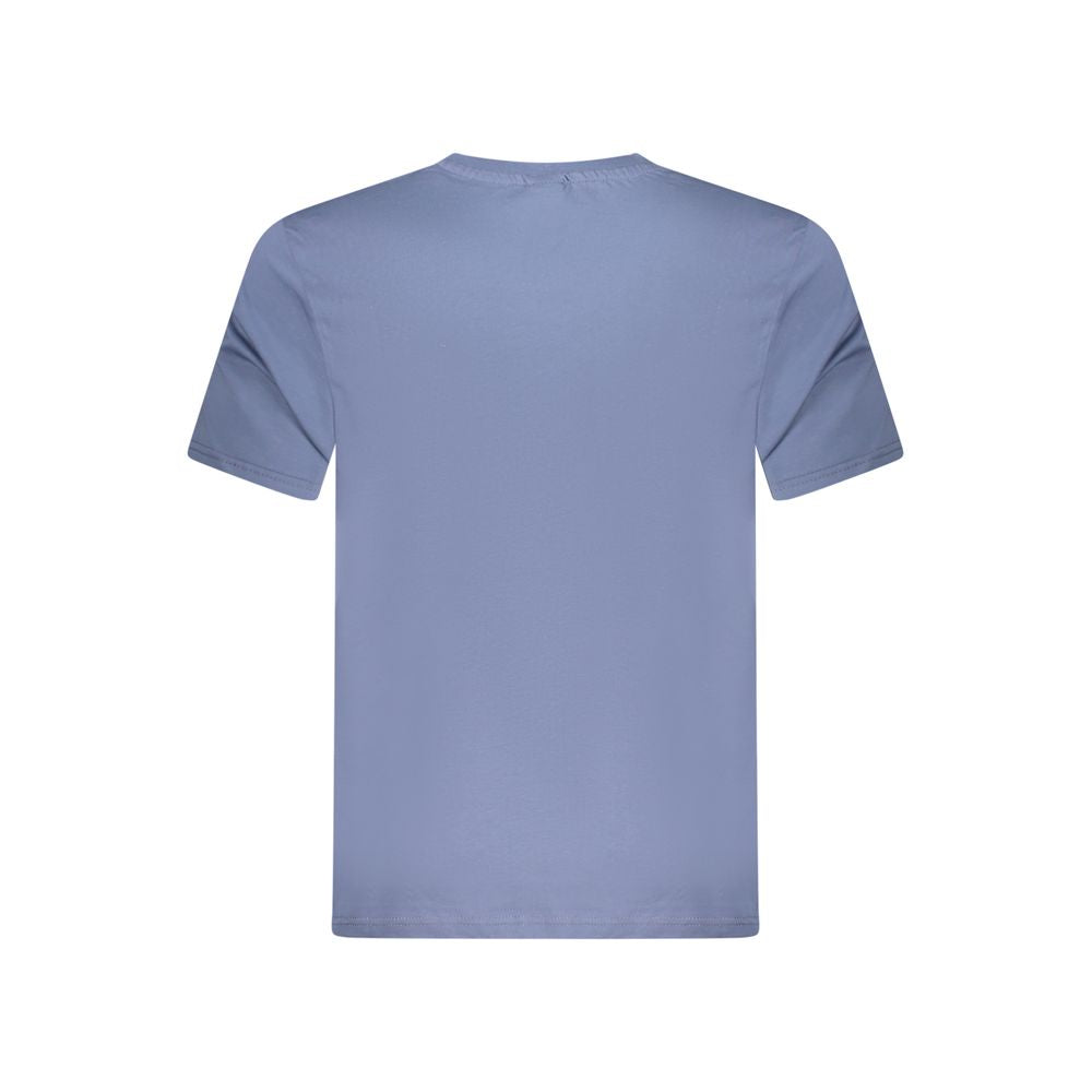North Sails Blue Cotton Men T-Shirt with crew neck and iconic logo, high-quality cotton for comfort and durability. Perfect casual wear.