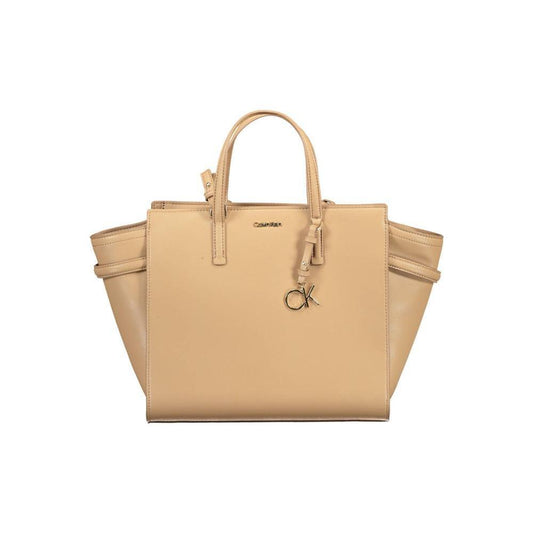 Calvin Klein Beige Polyester Women Handbag CA-17725