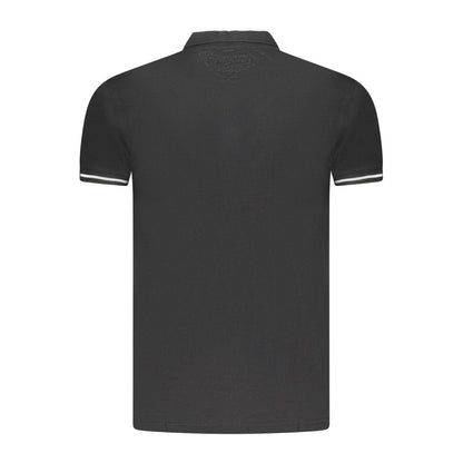 Cavalli Class Black Cotton Men Polo Shirt