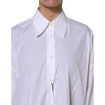 Dolce & Gabbana White Cotton Collared Shirt Long Sleeve Top