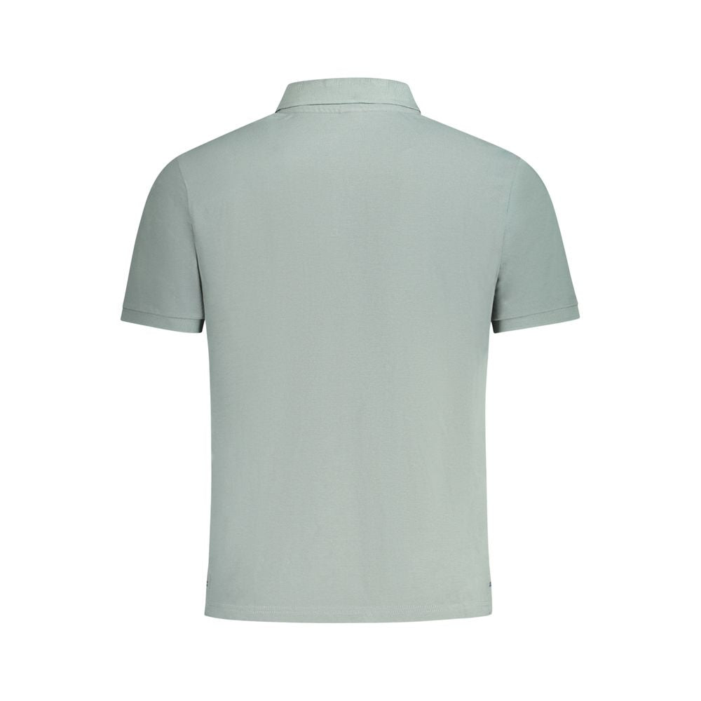 Back view of North Sails Green Cotton Men Polo Shirt showcasing smooth fabric texture.