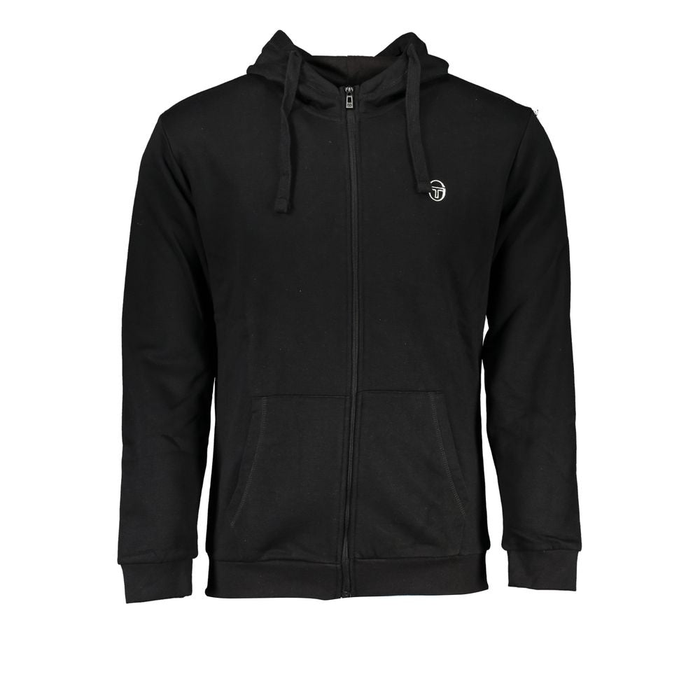 Sergio Tacchini Black Cotton Men's Hooded Sweater