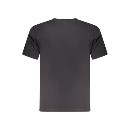 North Sails Black Cotton Men T-Shirt, back view showcasing soft cotton fabric and tailored fit for stylish everyday wear.