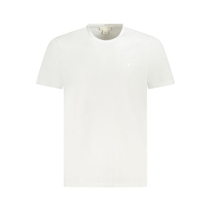 Calvin Klein White Cotton T-Shirt with short sleeves, crew neck, and embroidered logo.