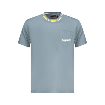 Napapijri Brown Cotton Men T-Shirt with short sleeves and single pocket