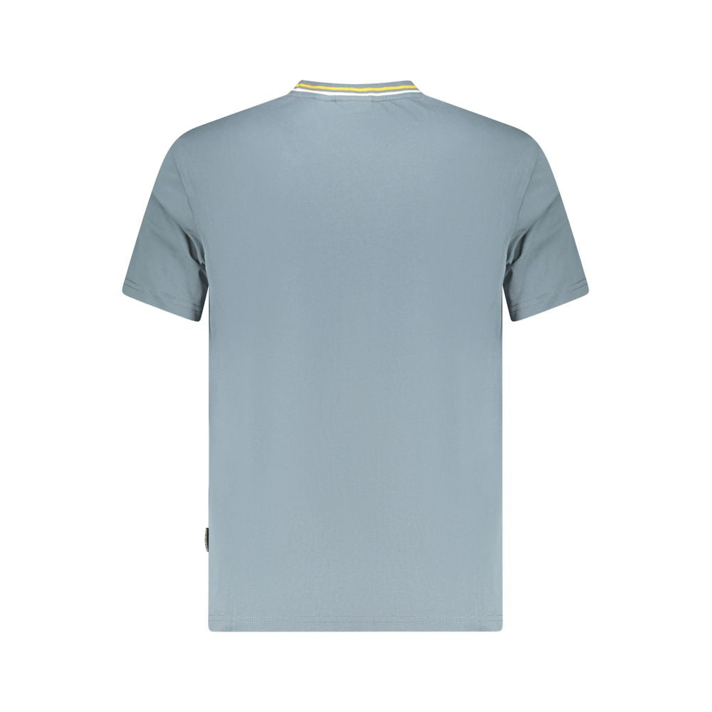 Back view of Napapijri Brown Cotton Men T-Shirt, highlighting the short sleeves and relaxed-fit design.