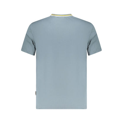 Back view of Napapijri Brown Cotton Men T-Shirt, highlighting the short sleeves and relaxed-fit design.