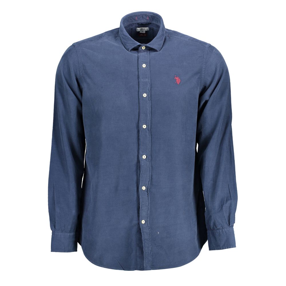 U.S. POLO ASSN. Blue Cotton Men Shirt with French collar and button cuffs