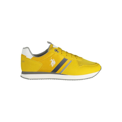 U.S. POLO ASSN. Yellow Polyester Men Sneaker with logo, vibrant yellow design, crafted for style and comfort.