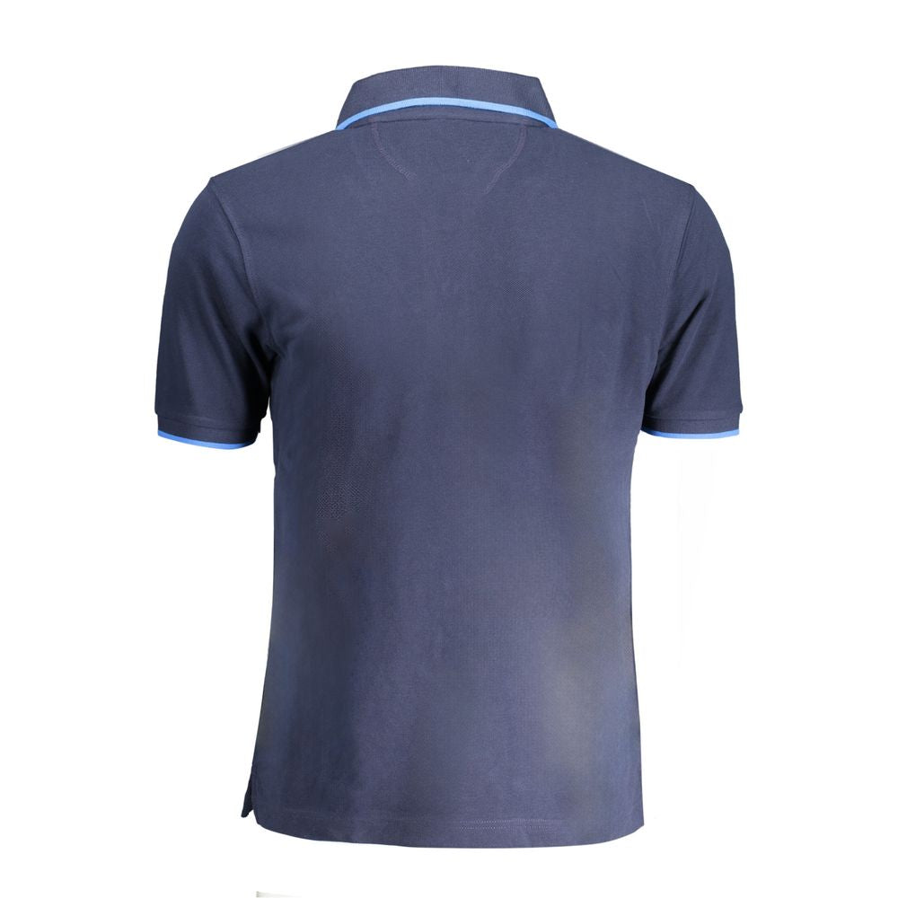 La Martina Blue Cotton Men Polo Shirt