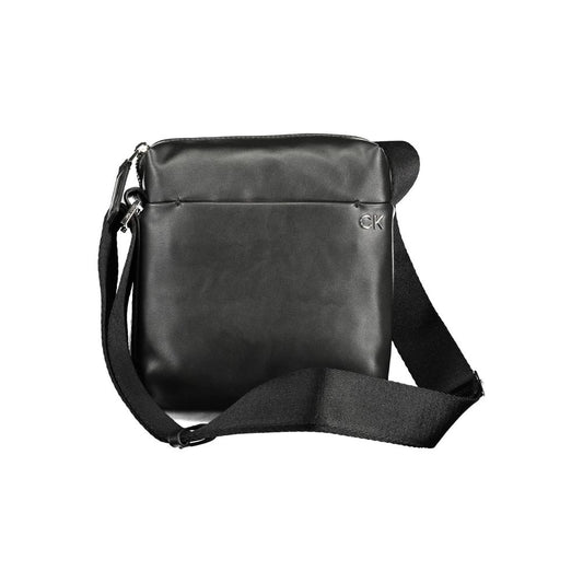 Calvin Klein Black Polyester Men Shoulder Bag with adjustable strap and eco-friendly materials.