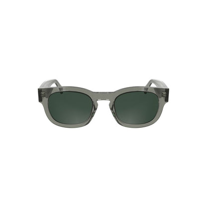 Calvin Klein Gray Acetate Women Sunglasses with smoky lenses and sophisticated round design.