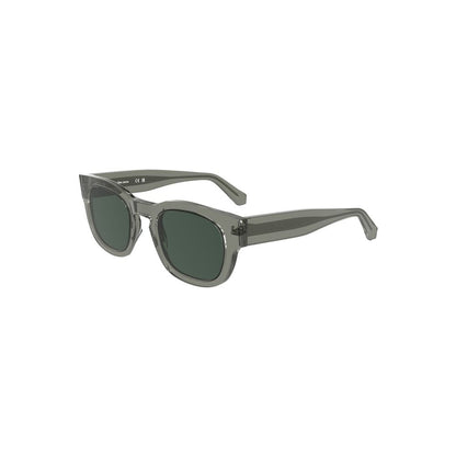 Calvin Klein Gray Acetate Women Sunglasses with smoky round lenses and sophisticated design.