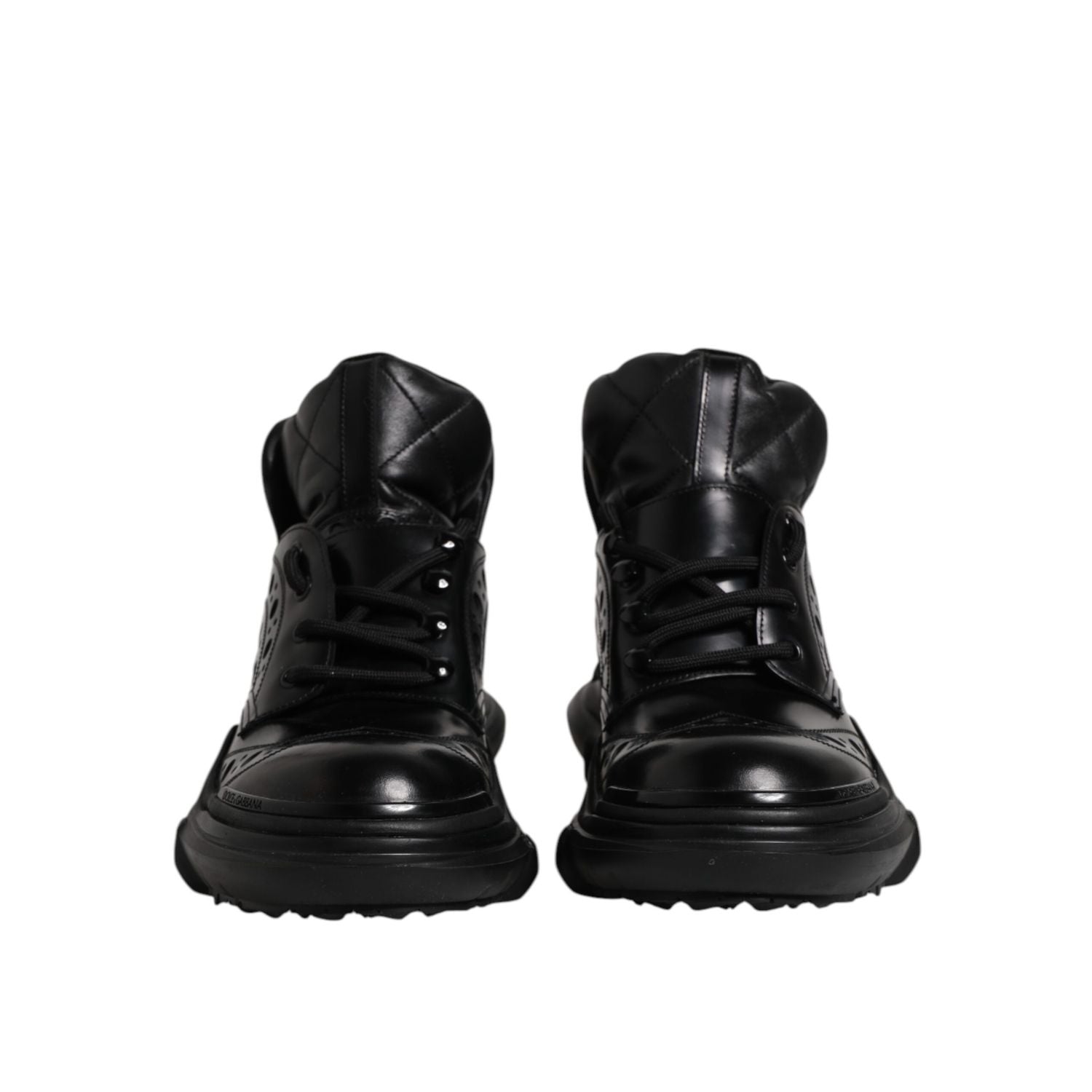 Dolce & Gabbana Black Leather Casual Mens Ankle Boots Shoes