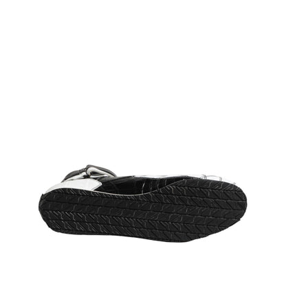 Dolce & Gabbana Black White Leather High Top Sneakers Shoes