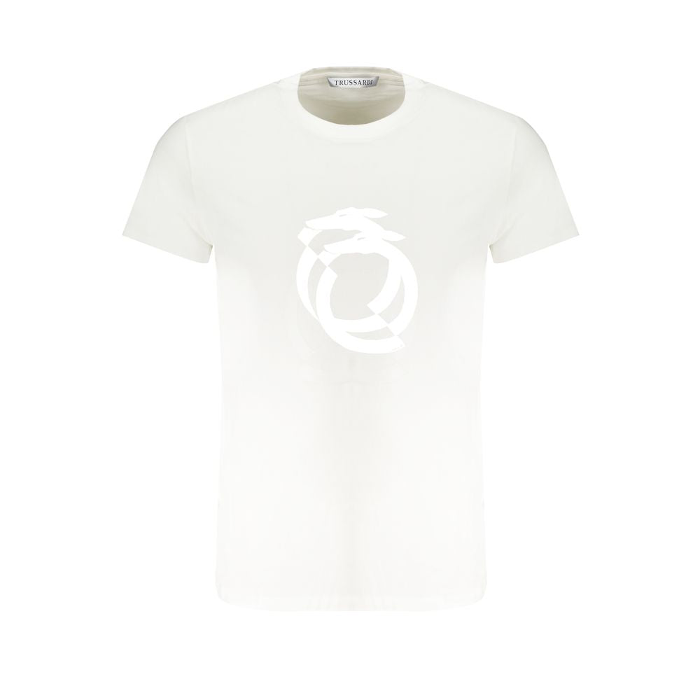 Trussardi Bianco Cotton Men T-Shirt