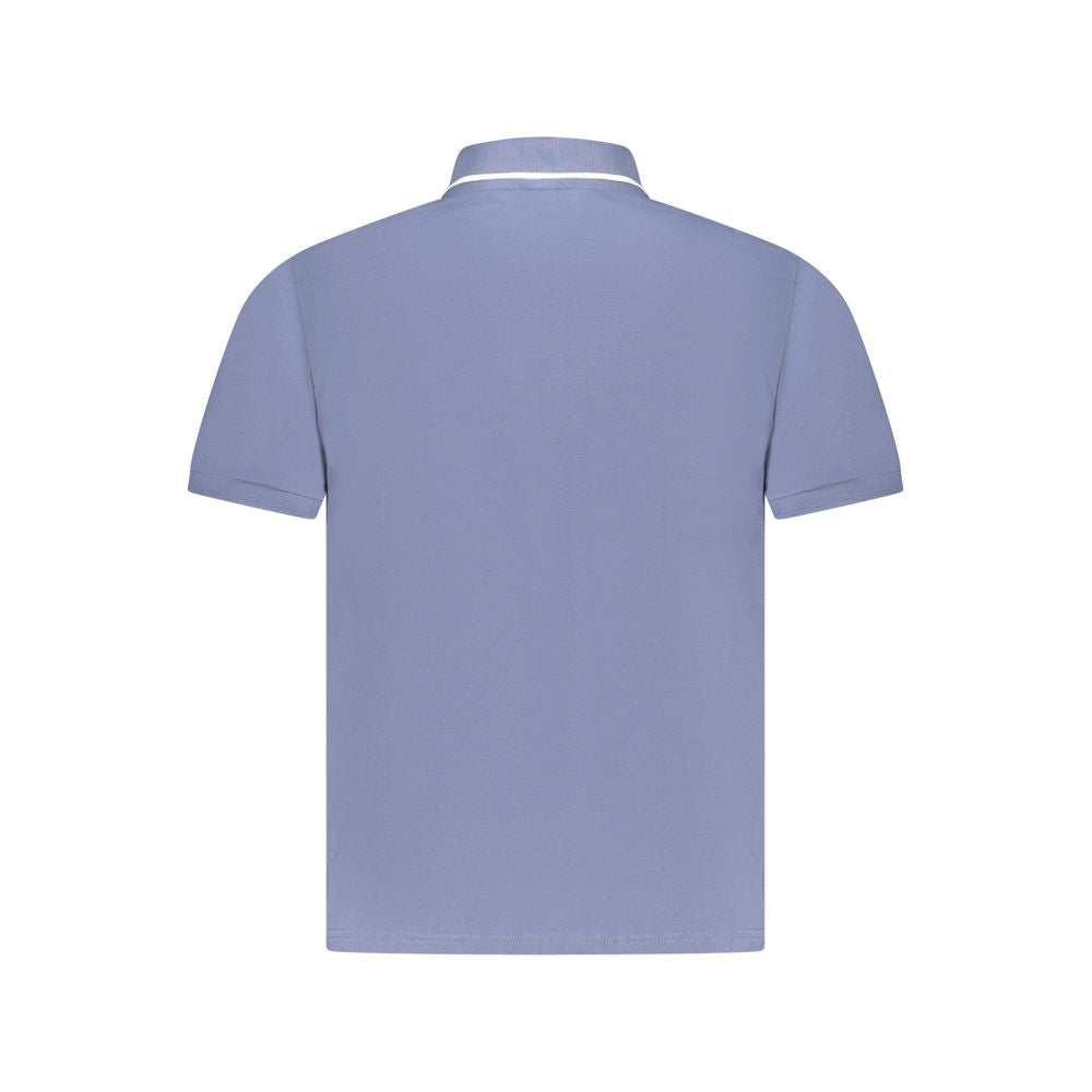 Rear view of North Sails Blue Cotton Men Polo Shirt with short sleeves and contrasting details.