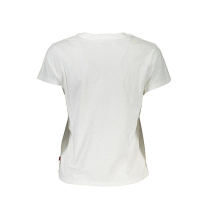 Back view of Levi's White Cotton Women T-Shirt showcasing classic style and comfort.