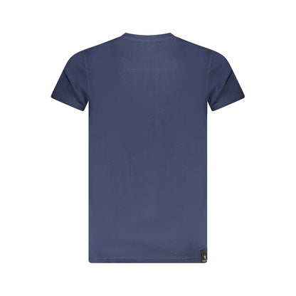Accademia Militare Blue Cotton T-Shirt featuring short sleeves and a crew neck design.