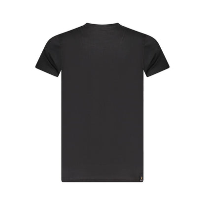 Back view of Accademia Militare Black Cotton T-Shirt with short sleeves and crew neck design.