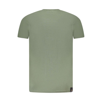 Back view of Accademia Militare Green Cotton T-Shirt with short sleeves and crew neck.