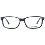 Guess Gray Men Glasses Frame in full-rim rectangle style with grey acetate and metal, spring hinge, branded case included.