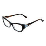Guess Brown Women Glasses Frame, full-rim cat eye style with plastic demo lenses, brown color, 51-16-140 size, includes branded case.