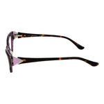 Side view of Guess Brown Women Glasses Frame with full-rim cat eye design and plastic temples.
