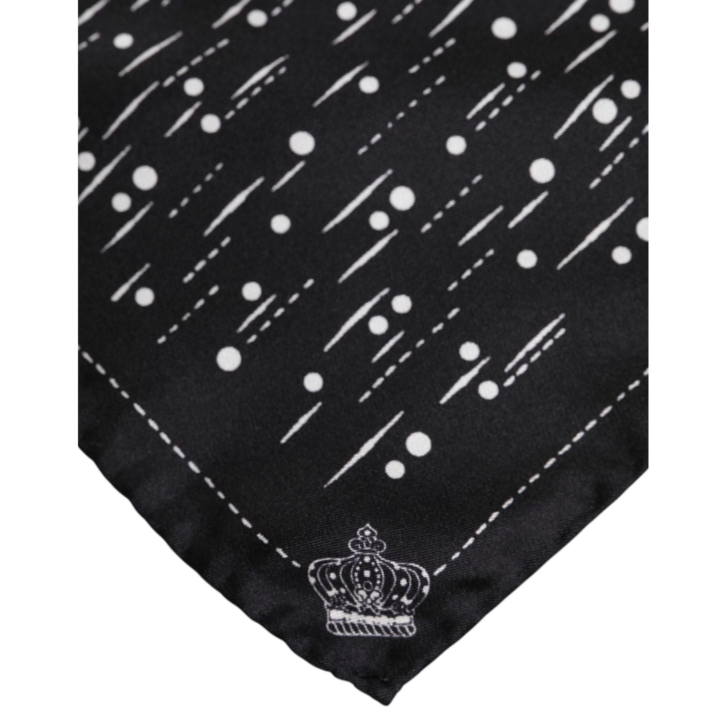 Dolce & Gabbana Black White Printed Square Men Foulard Scarf