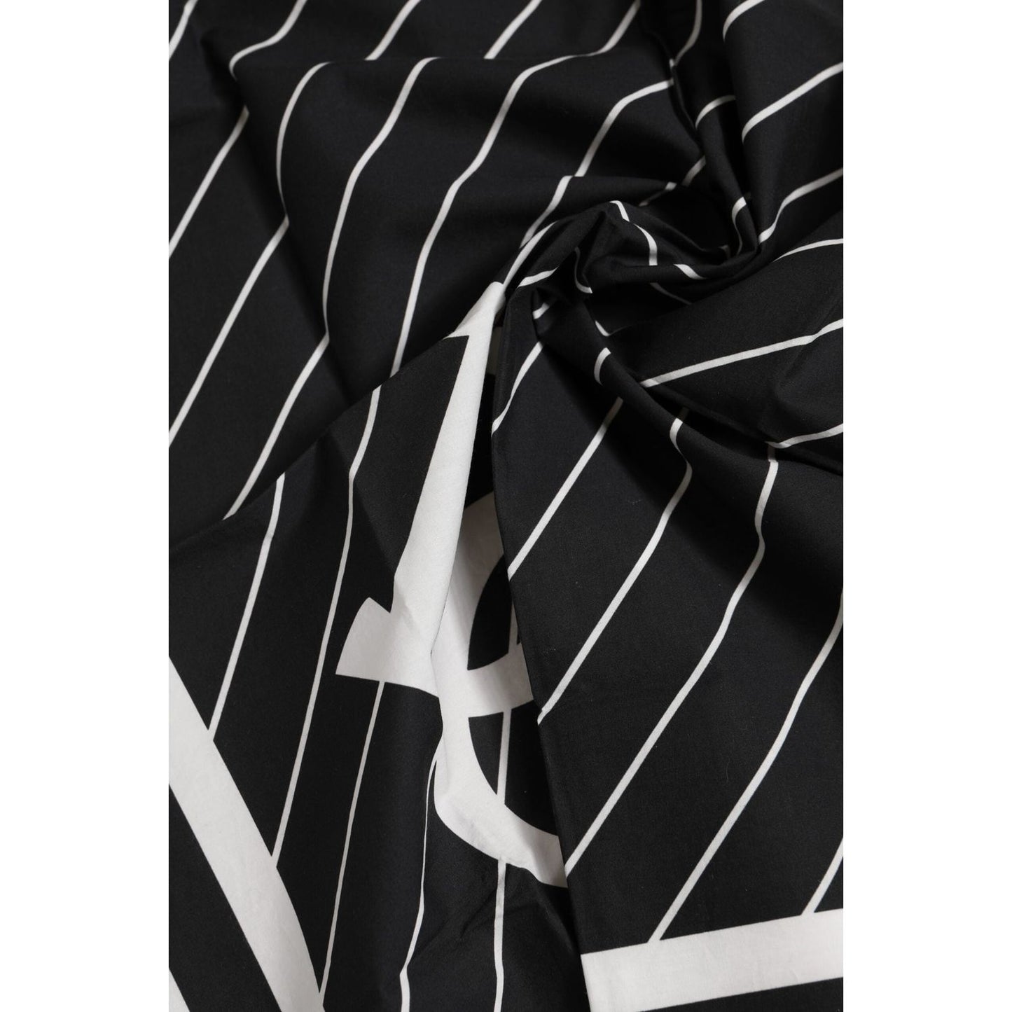 Dolce & Gabbana Black White DG Logo Square Men Foulard Scarf