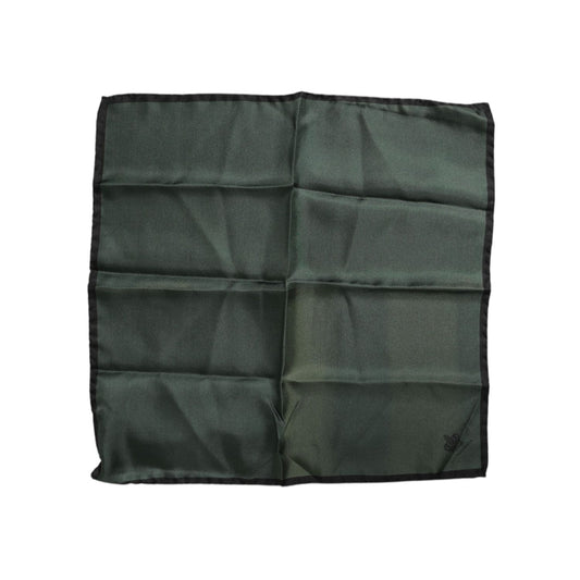 Dolce & Gabbana Green DG Crown Silk Square Men Foulard Scarf