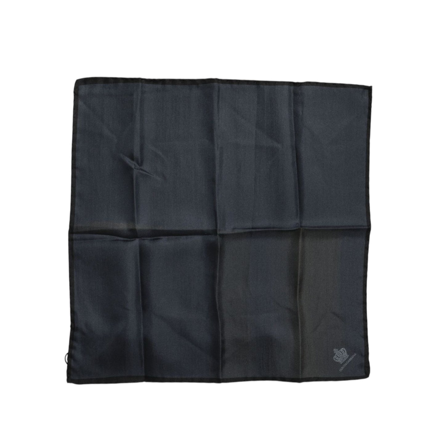 Dolce & Gabbana Blue DG Crown Silk Square Men Foulard Scarf