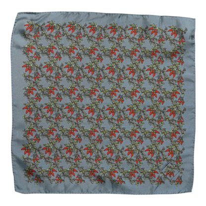 Dolce & Gabbana Gray Chilis Silk Square Men Foulard Scarf