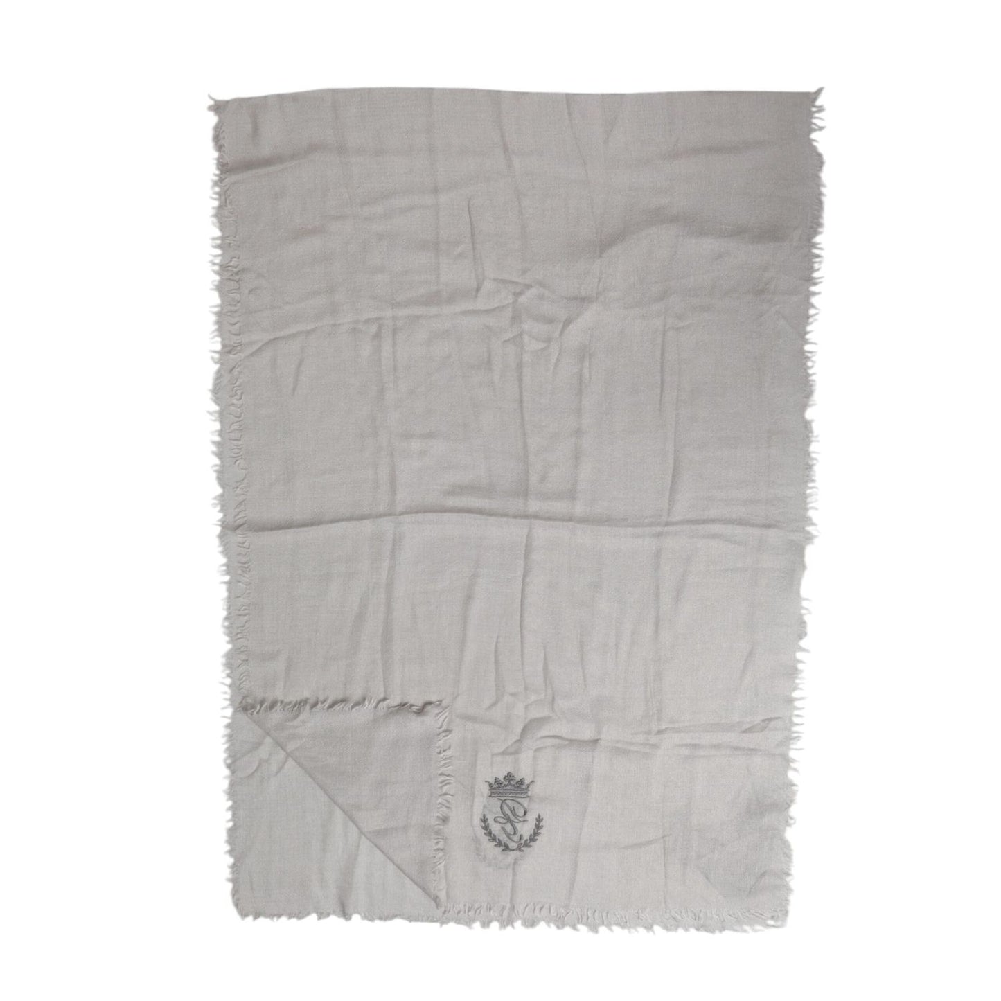 Dolce & Gabbana Gray DG Crown Neck Warmer Wrap Shawl Scarf