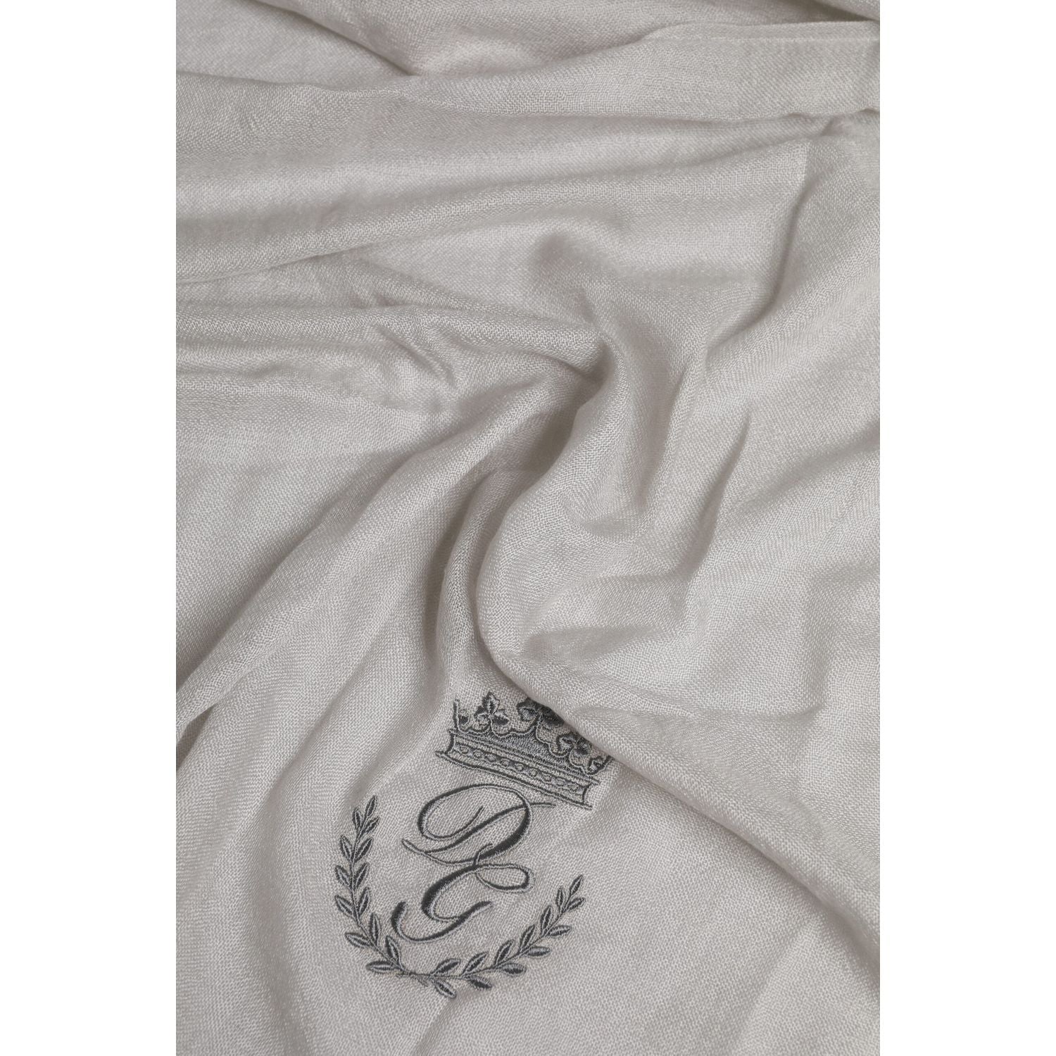 Dolce & Gabbana Gray DG Crown Neck Warmer Wrap Shawl Scarf