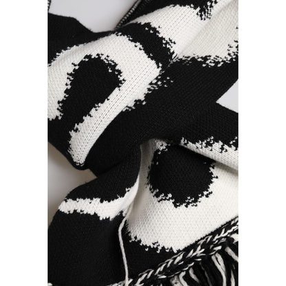 Dolce & Gabbana Black Logo Neck Warmer Wrap Men Shawl Scarf