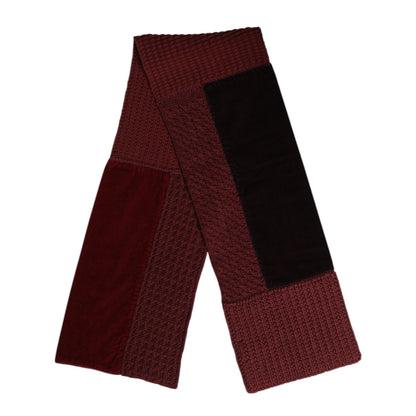 Dolce & Gabbana Maroon Black Neck Warmer Wrap Shawl Scarf