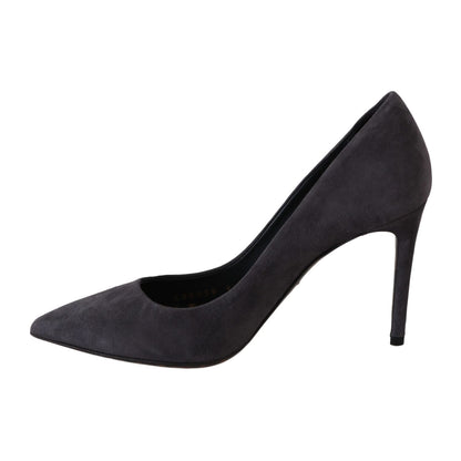 Dolce & Gabbana Gray Suede Leather Stiletto  Shoes Heels