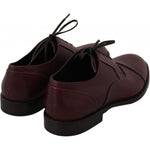 Dolce & Gabbana Red Bordeaux Leather Derby Formal Shoes