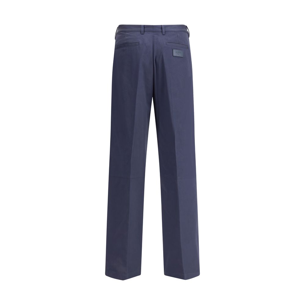 Fendi Blue Cotton Casual Pants