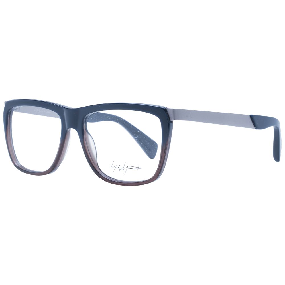 Yohji Yamamoto Blue Unisex Glasses Frame made of acetate, full-rim square style, with demo lenses, size 55-16-140.