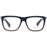 Yohji Yamamoto Blue Unisex Glasses Frame with blue acetate full-rim, square style 55-16-140, demo lenses, includes branded soft case.