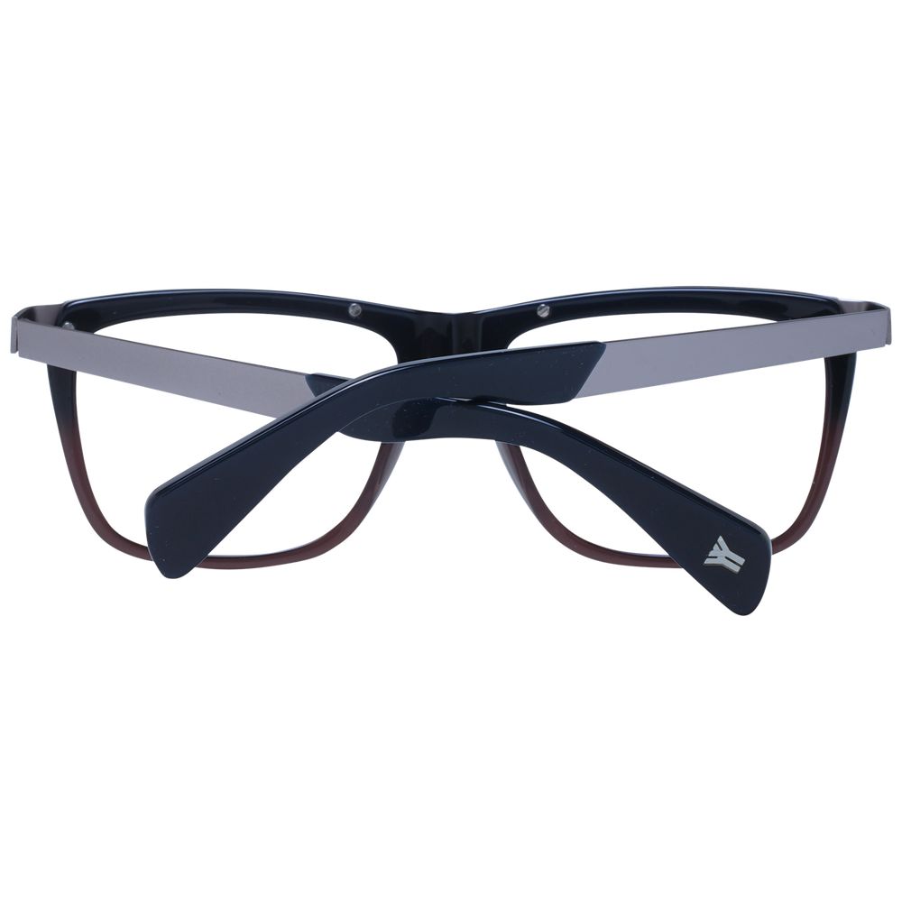 Yohji Yamamoto Blue Unisex Glasses Frame in full-rim acetate with square design and 55-16-140 sizing, featuring demo plastic lenses.